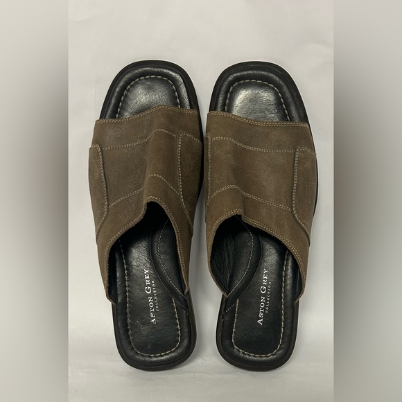 Aston Grey Collection Mule Tan Leather Mirage 8224 Sandals Men's Size 10 - Picture 8 of 9